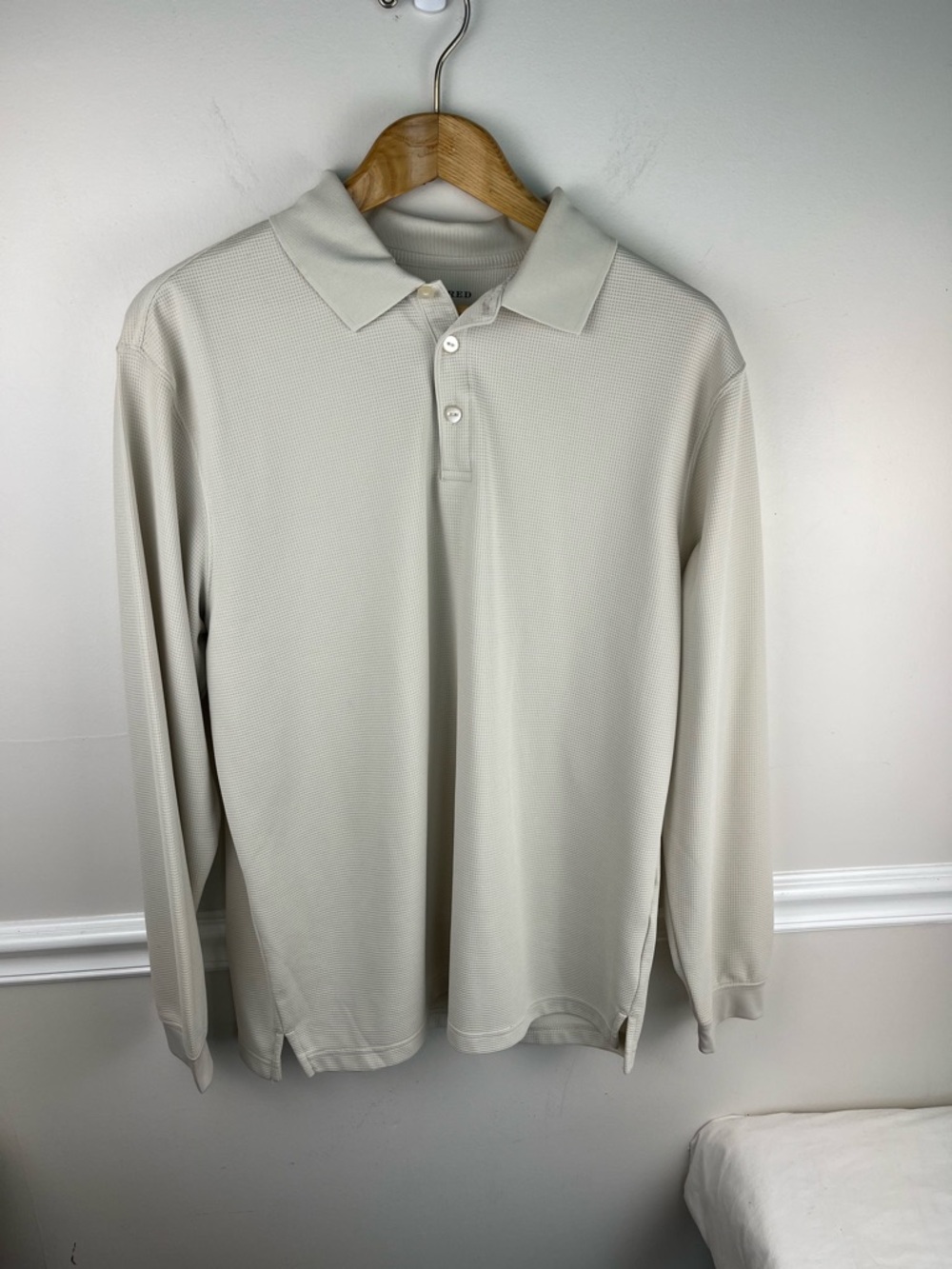 Saddlebred Long Sleeve Polo Shirt - Cream Beige